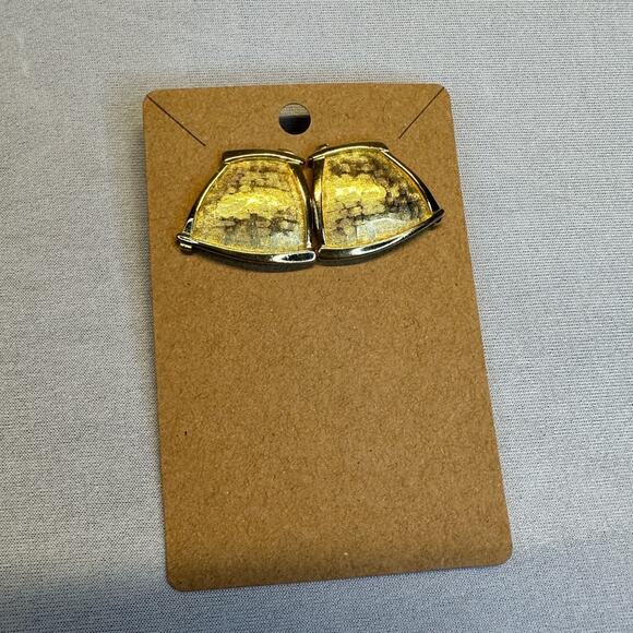 Trifari Gold Tone Textured Pierced Earrings - Picture 1 of 1